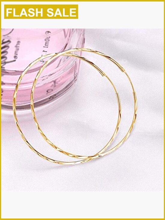 925 Sterling Silver Large Hoop Earrings for Women 50mm Round  925 Sterling Silver Large Hoop Earrings Circle 50mm Hypoallergenic Lightweight